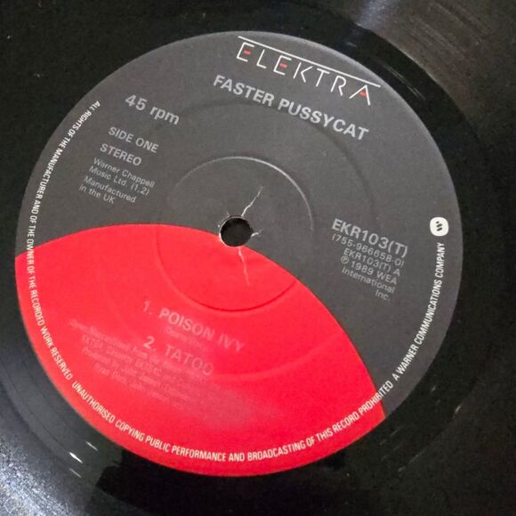 AUTOGRAPHED Faster Pussycat - Poison Ivy 12" Vinyl Single 1989 Elektra EKR 103T - Picture 9 of 10